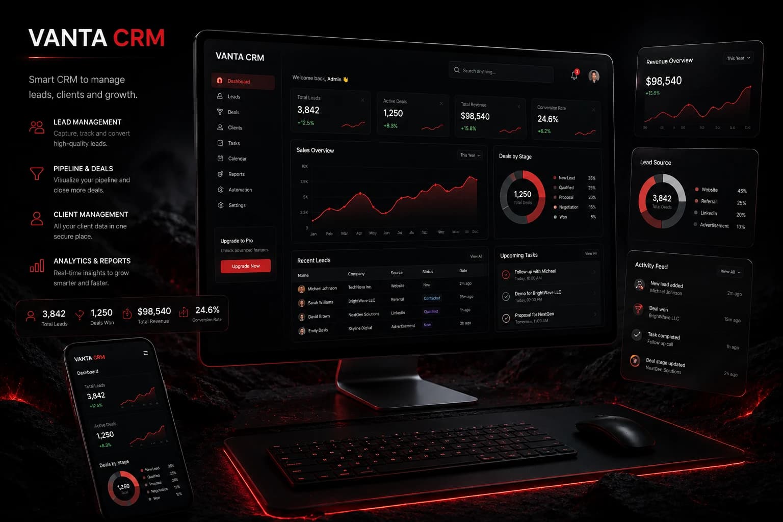 Vanta CRM interface concept