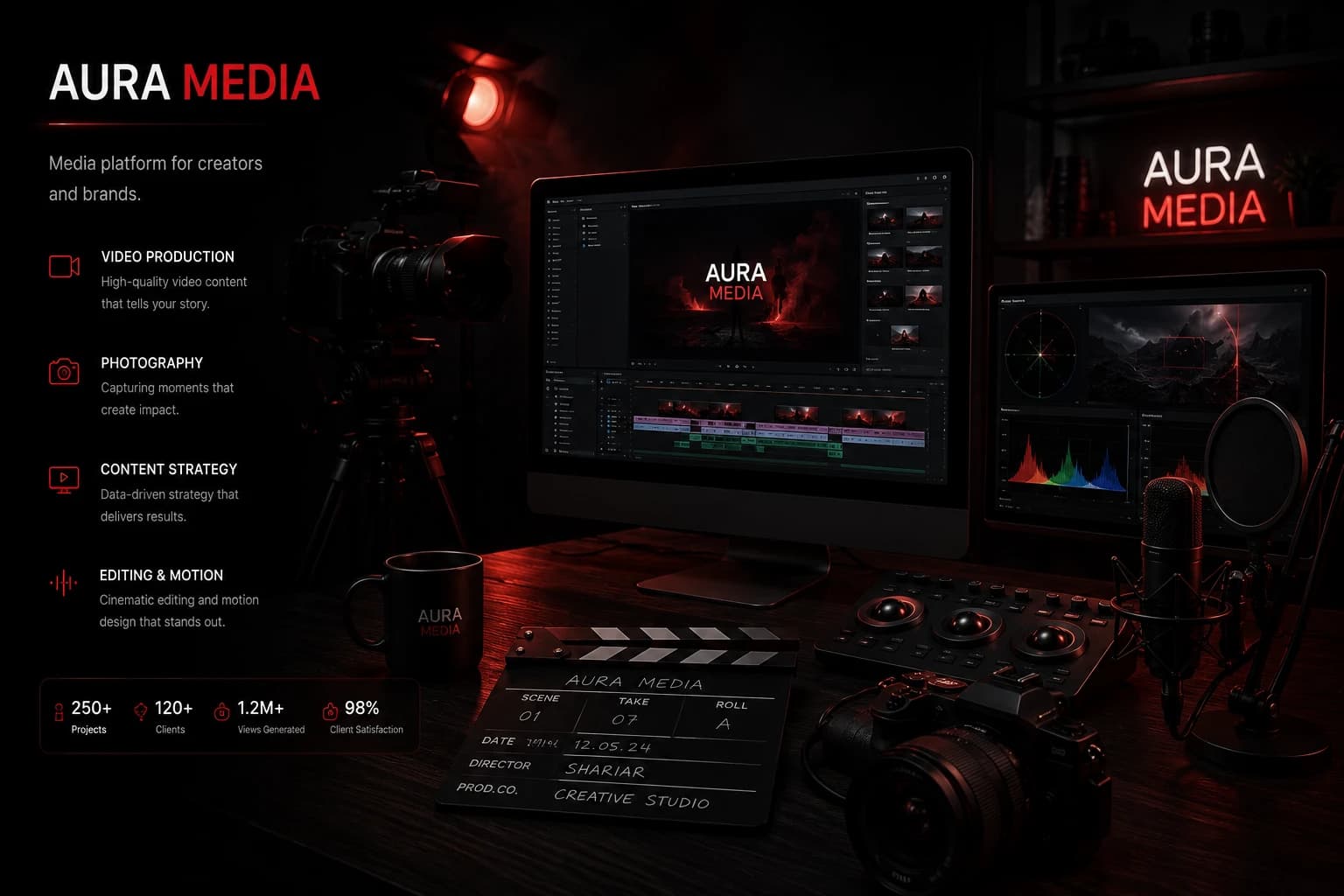 Aura Media creative workspace concept