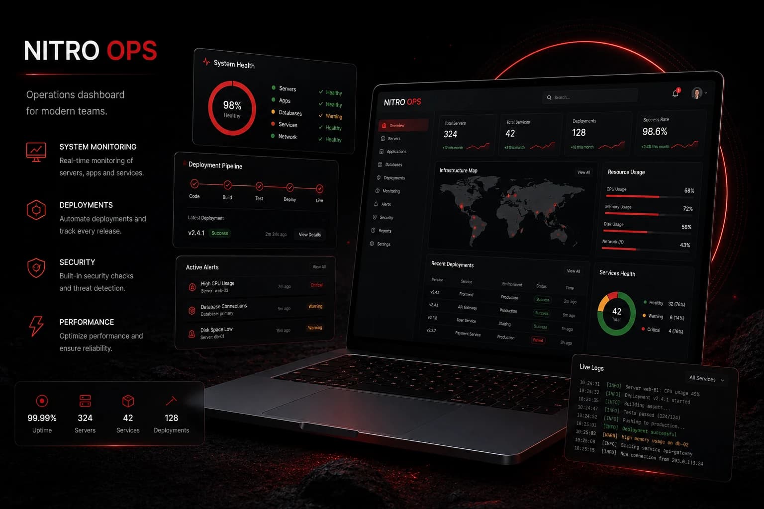 Nitro Ops operations dashboard concept